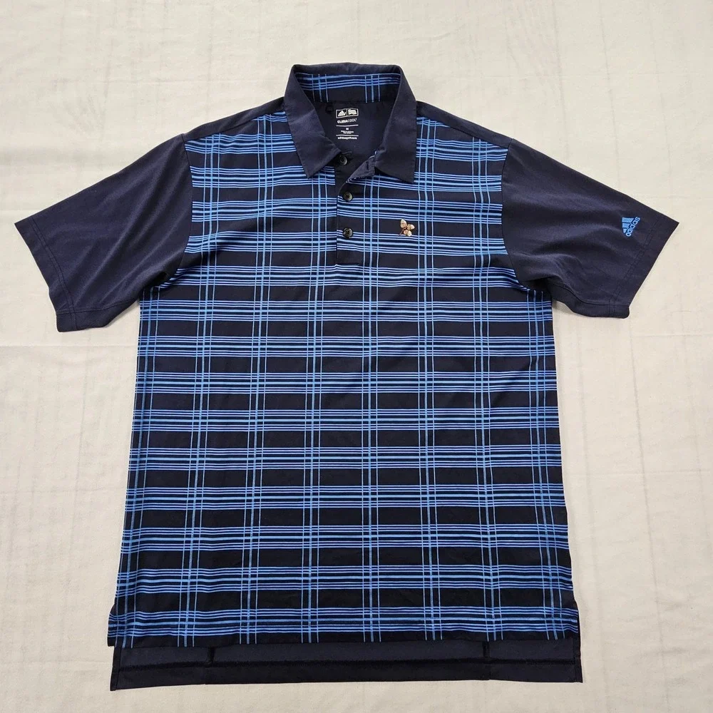 adidas Golf Climacool Blue Short Sleeve Polyester Performance Polo Shirt Men's M